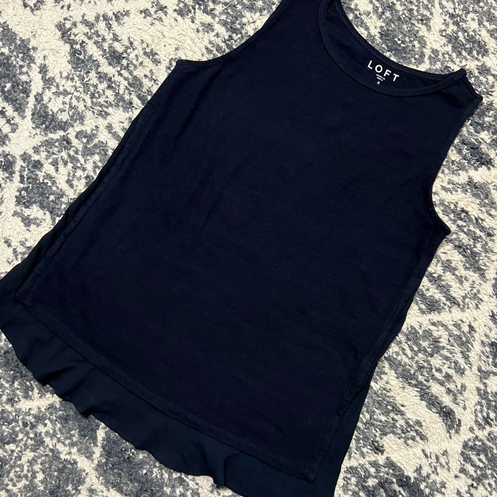 Ann Taylor Loft Navy Blue Sleeveless Blouse